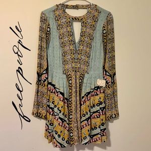 Free People Long-Sleeve Mini Dress, sized Small